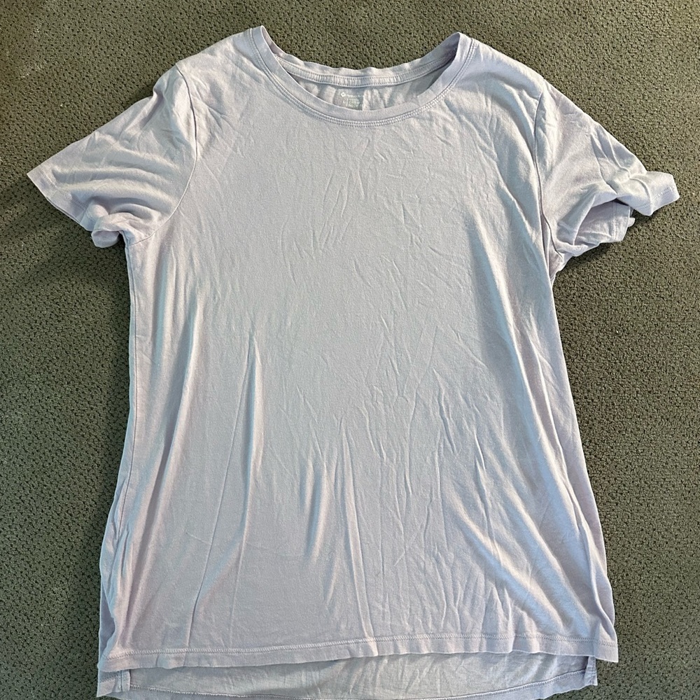 Light purple soft shirt.